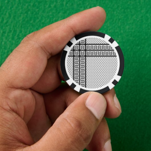 Keffiyeh Symbool van het Palestijnse Verzetspatroo Poker Chips (Hand)