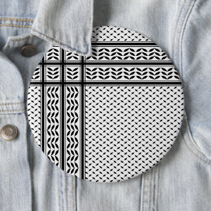 Keffiyeh Symbool van het Palestijnse Verzetspatroo Ronde Button 6,0 Cm