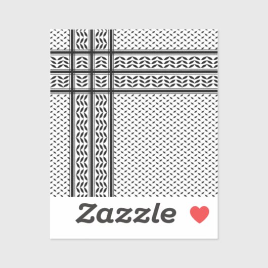 Keffiyeh Symbool van het Palestijnse Verzetspatroo Sticker (Vel)