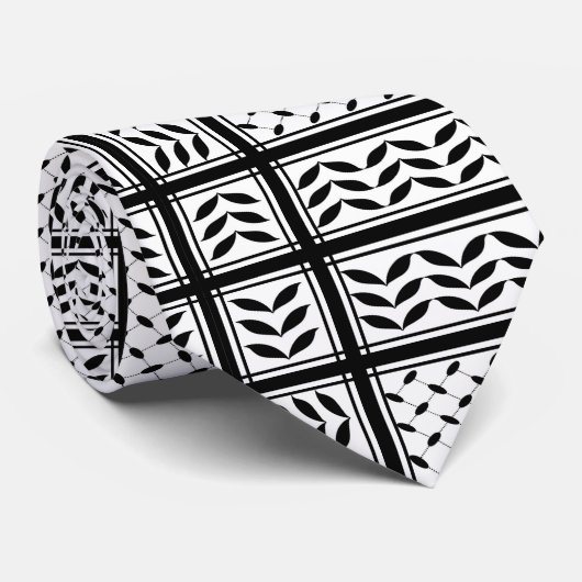 Keffiyeh Symbool van het Palestijnse Verzetspatroo Stropdas (Opgerold)