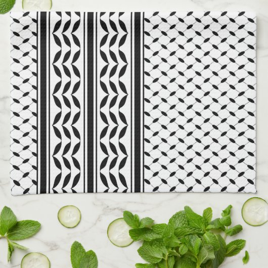 Keffiyeh Symbool van het Palestijnse Verzetspatroo Theedoek (Gevouwen)