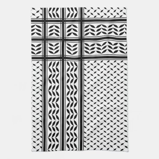 Keffiyeh Symbool van het Palestijnse Verzetspatroo Theedoek (Verticaal)