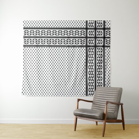 Keffiyeh Symbool van het Palestijnse Verzetspatroo Wandkleed (In Situ (horizontaal))
