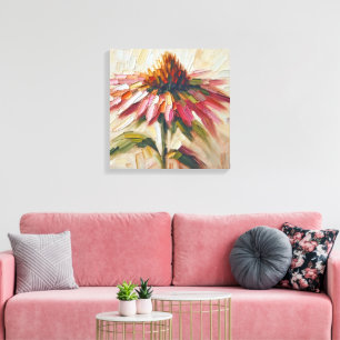 Kegelbloem impasto schilderij canvas afdruk