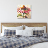 Kegelbloem impasto schilderij canvas afdruk (Insitu (Slaapkamer))