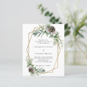 Kegeldennen groen geometrische bruiloft uitnodigin (Staand voorkant)