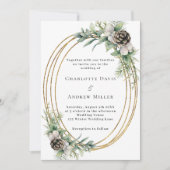 Kegeldennengroen gouden lijst bruiloft kaart (Voorkant)