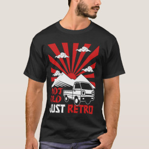 Kei-auto niet oud, gewoon retro vrachtwagenchauffe t-shirt