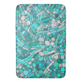 Keien Mozaïek Kunst - Aquamarijn en Parel Badmat (Voorkant Verticaal)