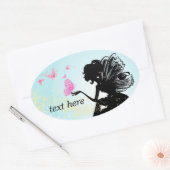 keiharde vrouwen, vlinderfee ovale sticker (Envelop)
