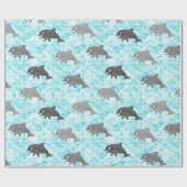 Keiki Waterverf Dolphin Wave Cadeaupapier (Vlak)