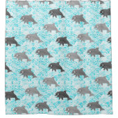 Keiki Waterverf Dolphin Wave Douchegordijn (Voorkant)