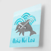 Keiki Waterverf Dolphin Wave Engineer Vierkante Klok (Hoek)