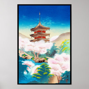 Keisui Pagoda in het japanse oostelijke voorjaar Poster