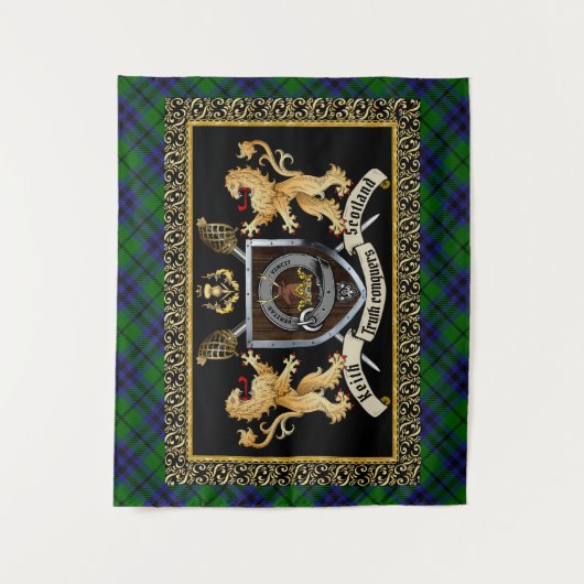Keith Clan Badge & Motto w/Lions Wandkleed (Voorkant)