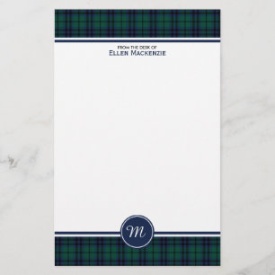 Keith Clan Modern Tartan Monogram Briefpapier