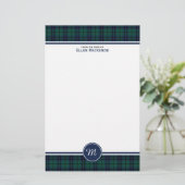 Keith Clan Modern Tartan Monogram Briefpapier (Staand voorkant)