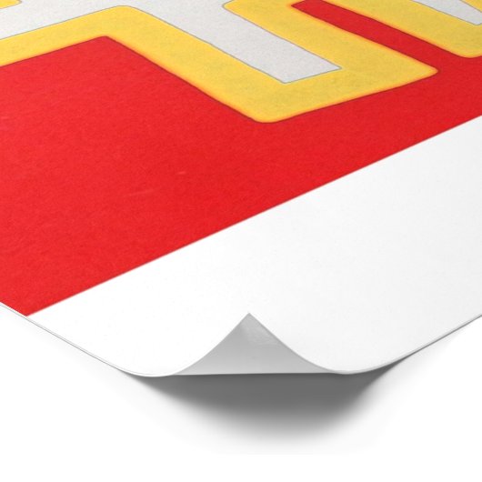 Keith Haring Dog Red en Yellow Design Poster (Hoek)