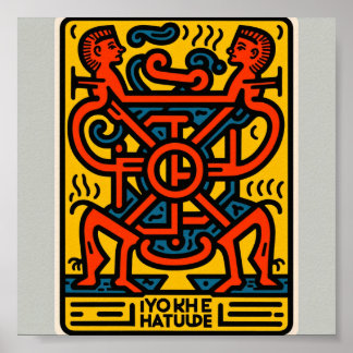 Keith Herling stijl Egyptisch design poster