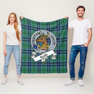 Keith Oude Clan Badge Tartan Schotlandse ruit Fleece Deken