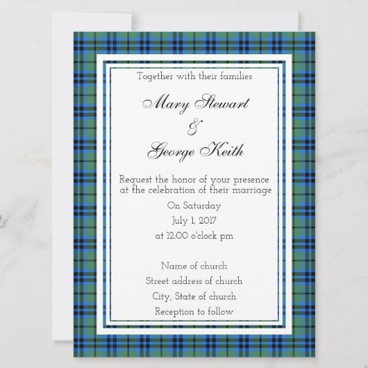 Keith Scottish Faire-part de mariage (Devant)