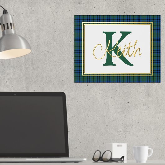 Keith Tartan Pset Monogram Folie Prints (Insitu (Desk))