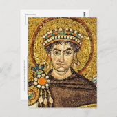 Keizer Justinianus Byzantijnse mozaïek icoon Briefkaart (Voorkant / Achterkant)