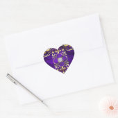 Keizer Paarse Hart Glas in lood Liefde Sticker (Envelop)