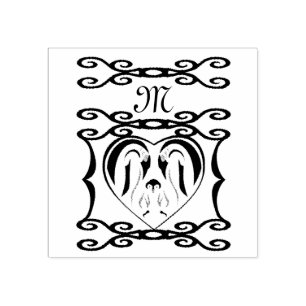 keizer Penguin Elegant ijzermonogram Rubberstempel