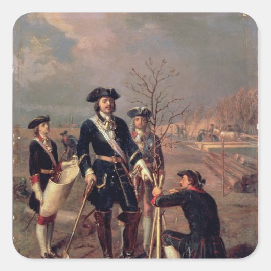 keizer Peter de Grote op het werk Vierkante Sticker (Voorkant)