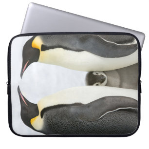 keizer pinguïns met chick - hoesje voor laptop sleeve