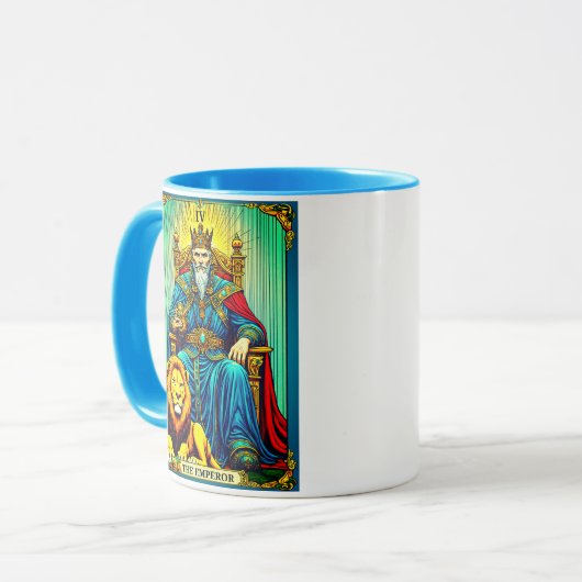 Keizer Tarot Kaart Art Mok (Voorkant links)