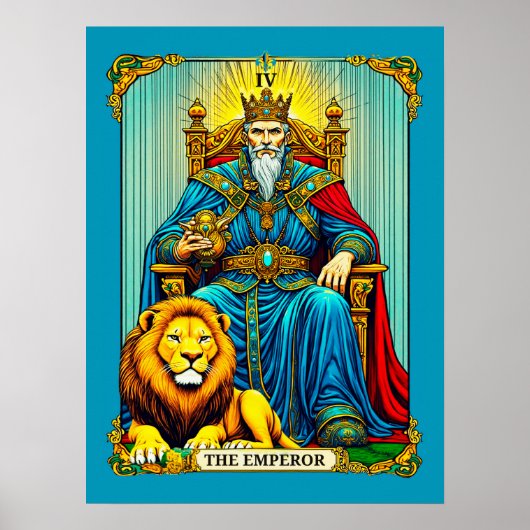 Keizer Tarot Kaart Art Poster (Voorkant)