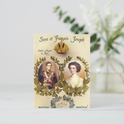 Keizerin Elisabeth van Oostenrijk en keizer Briefkaart (Staand voorkant)