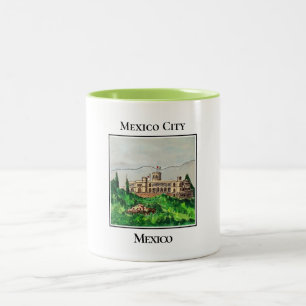 Keizerlijk Chapultepec-kasteel in Mexico-Stad Tweekleurige Koffiemok