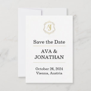Keizerlijke Luxe Save the Date Kaart – Monogram St