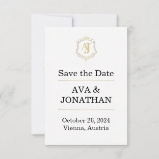 Keizerlijke Luxe Save the Date Kaart – Monogram St