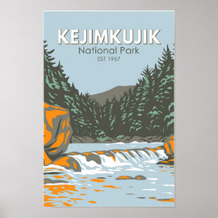 Kejimkujik Nationaal Park Canada Retro Kunst Poster