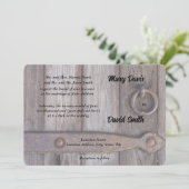 Kelder deur Handvat bruiloft uitnodiging (Staand voorkant)