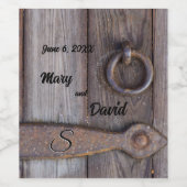 Kelder deur Handvat Bruiloft Wijn Etiketten (Enkel label)