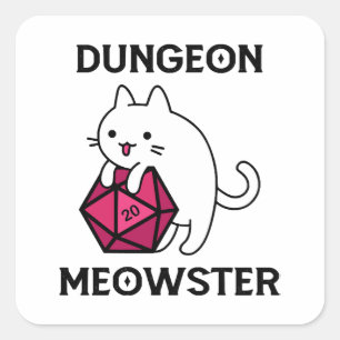 Kelder Meowster Kat Grappig Vierkante Sticker