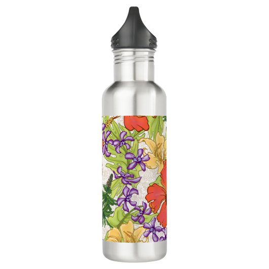 Keleah Tropische Hawaiiaanse Hibiscus en Orchideeë Waterfles (Links)