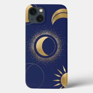 Kelestische gouden zonnesmafstanden paars blauw iPhone 13 hoesje