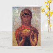 Kelk van Mysterie - Spirituele kunst van Odilon Re Kaart (Gele Bloem)