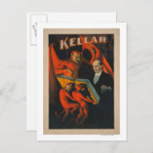 Kellar Devil en demonen met Poster van het Magic B Briefkaart (Voorkant / Achterkant)