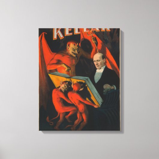 Kellar Devil en demonen met Poster van het Magic B Canvas Afdruk (Voorkant)