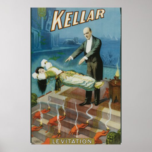 Kellar ~ Levitation  Magic Act Poster (Voorkant)