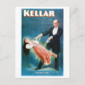 Kellar ~ Levitation Magic  Magic Act Briefkaart (Voorkant)