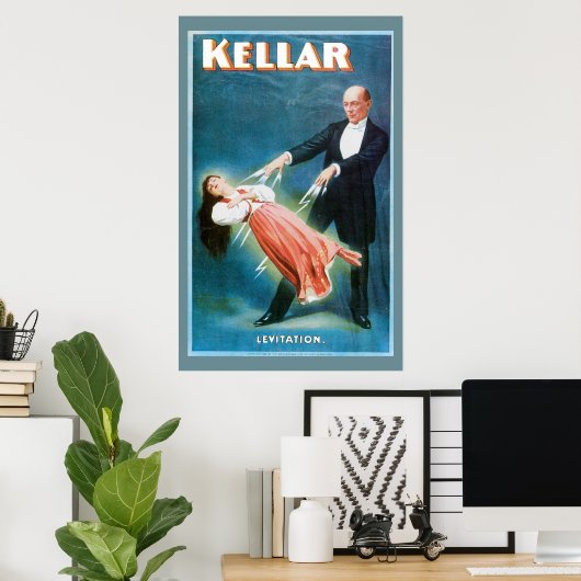 Kellar ~ Levitation Magic  Magic Act Poster (Thuiskantoor)