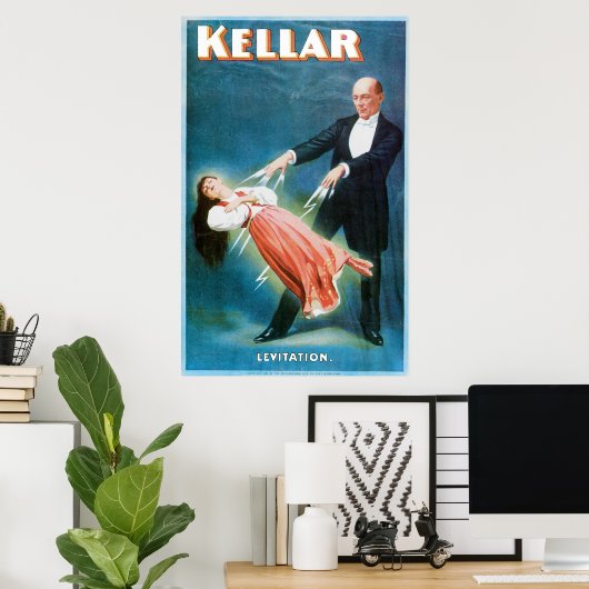 Kellar ~ Levitation Magic  Magic Act Poster (Thuiskantoor)